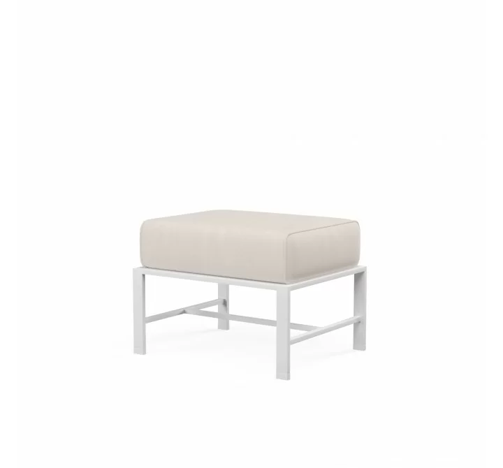 Bristol Ottoman in Canvas Natural w/ Self Welt - Front Side Angle