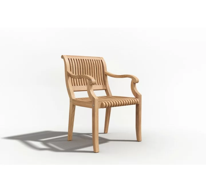 Hi Teak Furniture Clement Teak Outdoor Armchair - Angled