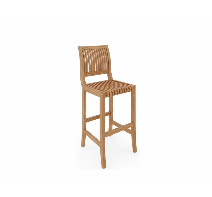 Hi Teak Furniture Clement Teak Outdoor Bar Chair - Angled