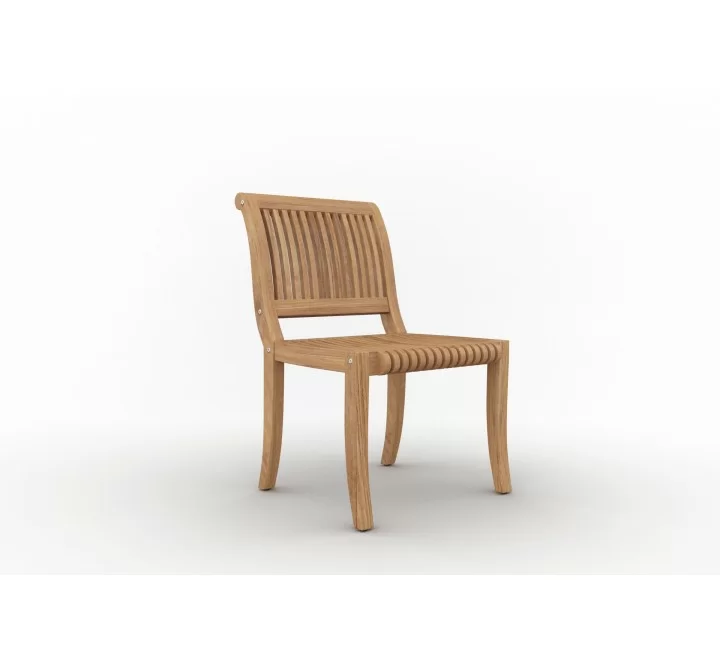 Hi Teak Furniture Clement Teak Outdoor Side Chair - Angled