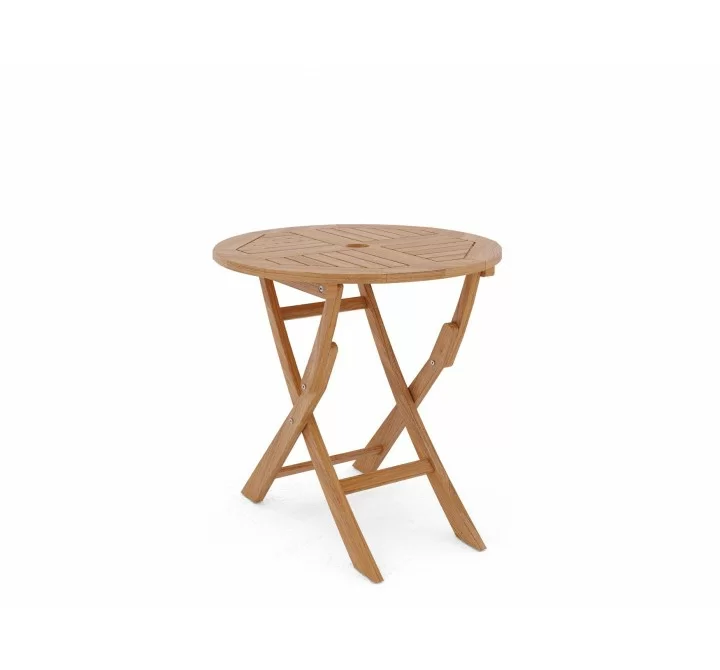 Hi Teak Furniture Abel 47.25 inch Dia Round Teak Outdoor Dining Table - Angled View
