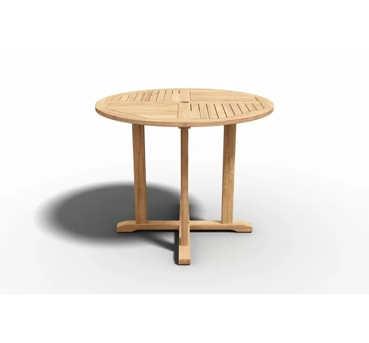 Hi Teak Furniture Perryn Round Teak Outdoor Side Folding Table - Angled