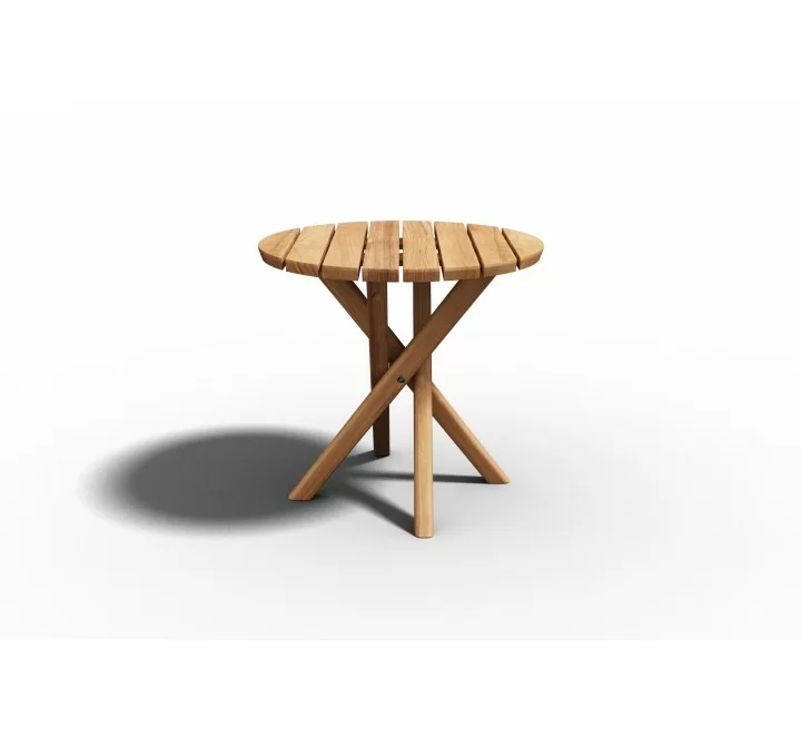 Hi Teak Furniture Fleur Teak Outdoor Side Table - Top Angled