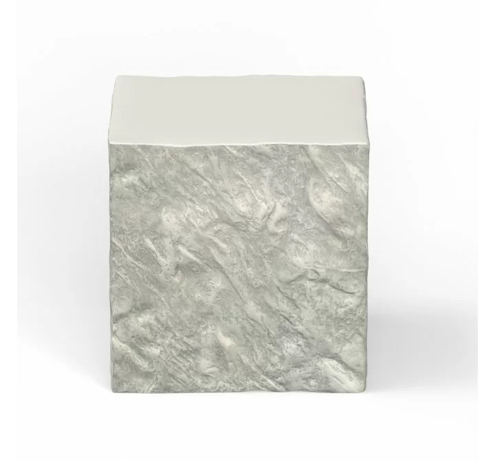 Sunset West Antique Stone End Table - Square in Front Angle