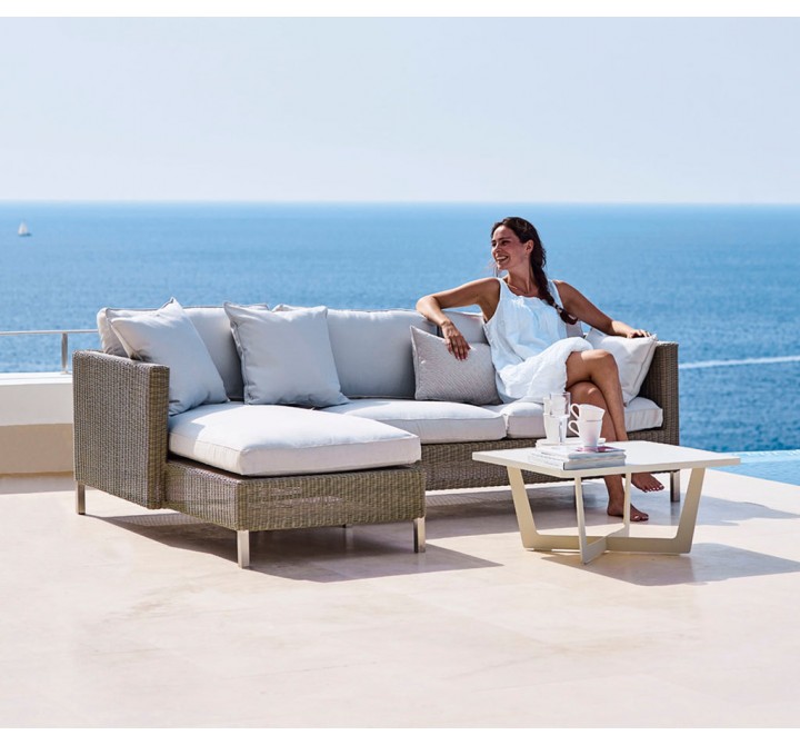 Cane-Line Connect Chaise Lounge Module Sofa, Right outdoor view