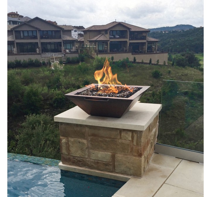 The Outdoor Plus Maya Hammered Copper Fire & Water Bowl 1