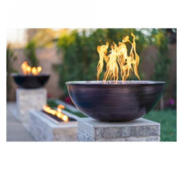 The Outdoor Plus 27" Sedona Hammered Copper Fire Bowl outdoor