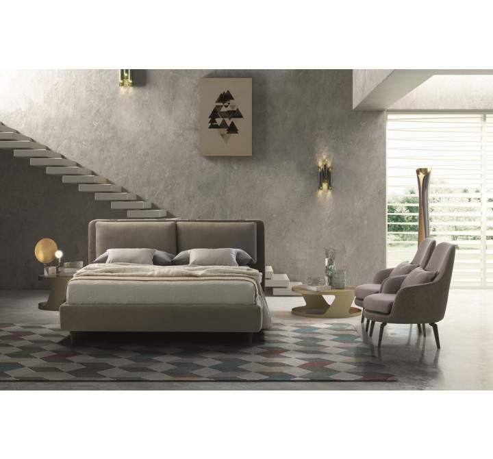 J&M Furniture Cortina Platform Bed In Taupe Finish