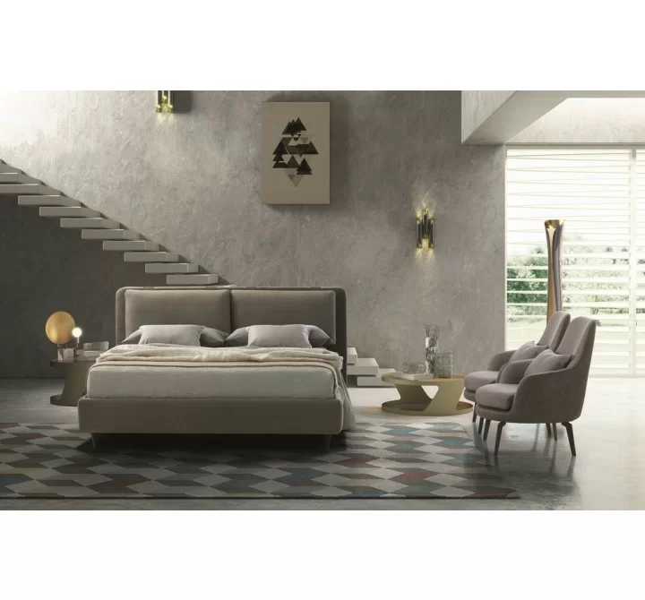 J&M Furniture Cortina Platform Bed In Taupe Finish