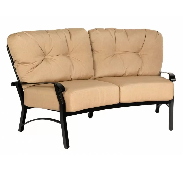 Woodard Cortland Cushion Crescent Love Seat - Angled