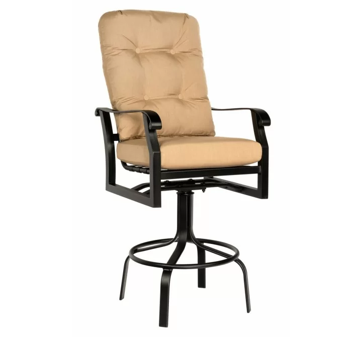 Woodard Cortland Cushion Swivel Bar Stool - Angled