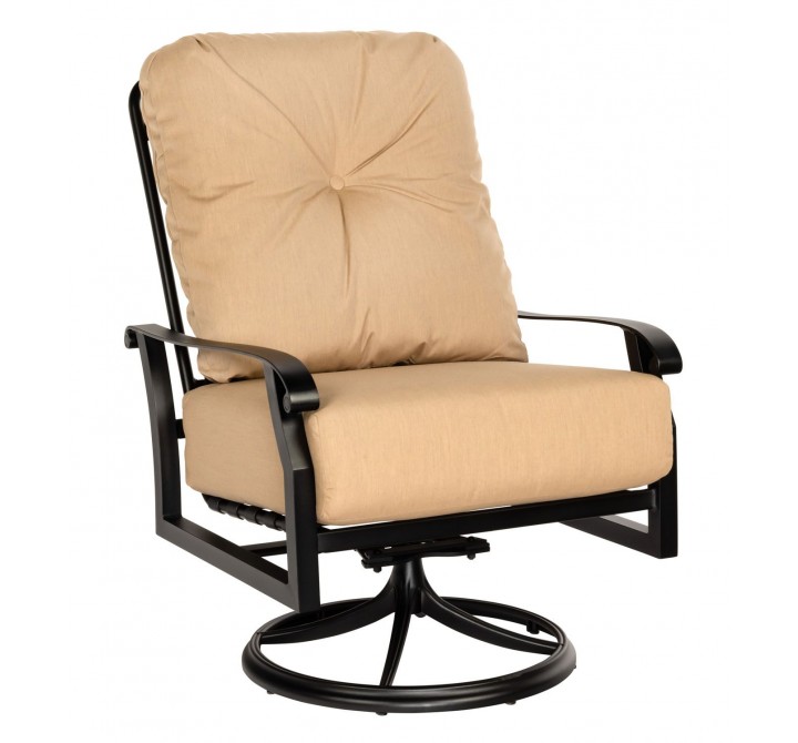 Woodard Cortland Cushion Big Man's Swivel Rocking Lounge Chair - Angled