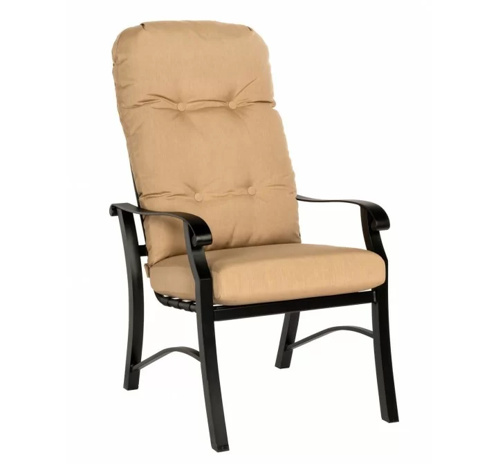 Woodard Cortland Cushion High Back Dining Arm Chair - Angled