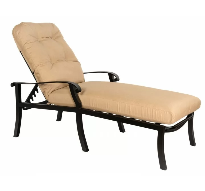 Woodard Cortland Cushion Adjustable Chaise Lounge - Angled