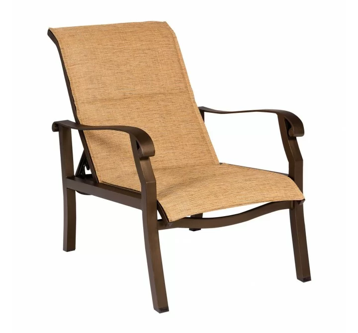 Woodard Cortland Padded Sling Adjustable Lounge Chair - Angled