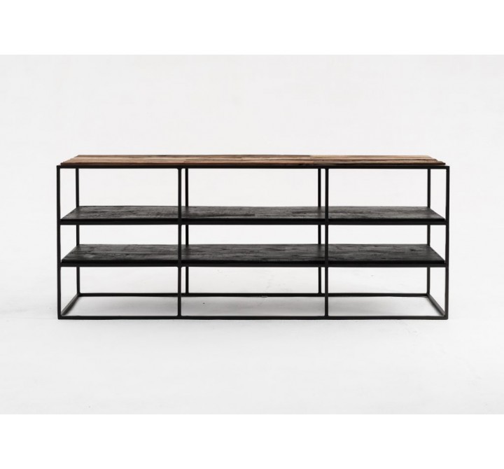 Nova Solo Rustica TV Stand Open Shelving - 140cm - Front Angle
