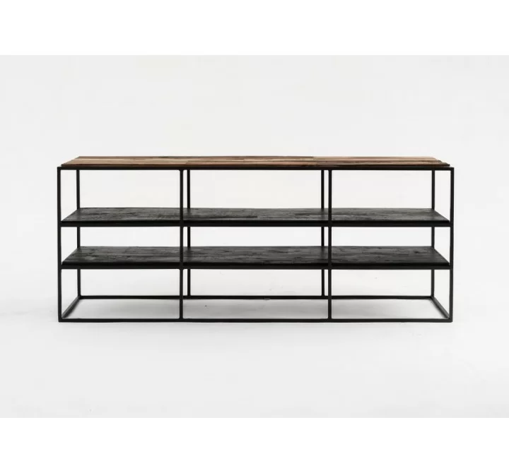 Nova Solo Rustica TV Stand Open Shelving - 140cm - Front Angle