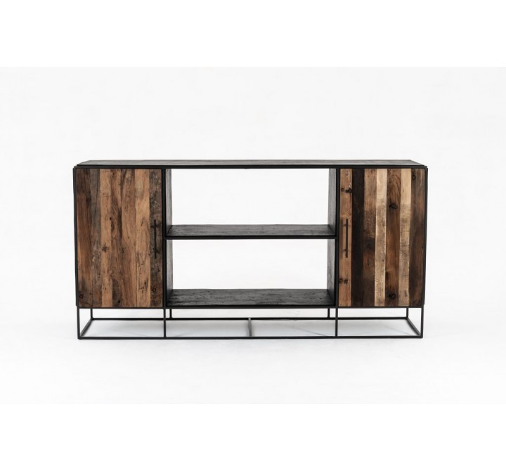 Nova Solo Rustika Sideboard 2 Doors Open Shelving - Front Angle