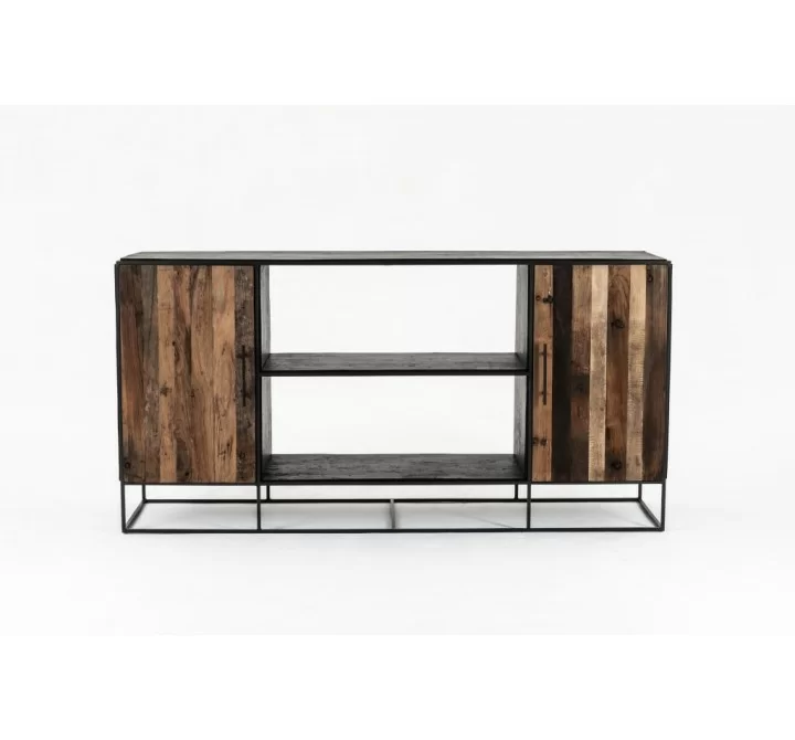 Nova Solo Rustika Sideboard 2 Doors Open Shelving - Front Angle