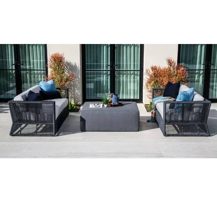 Sunset West 18"Pouf Cube in Heritage Granite 