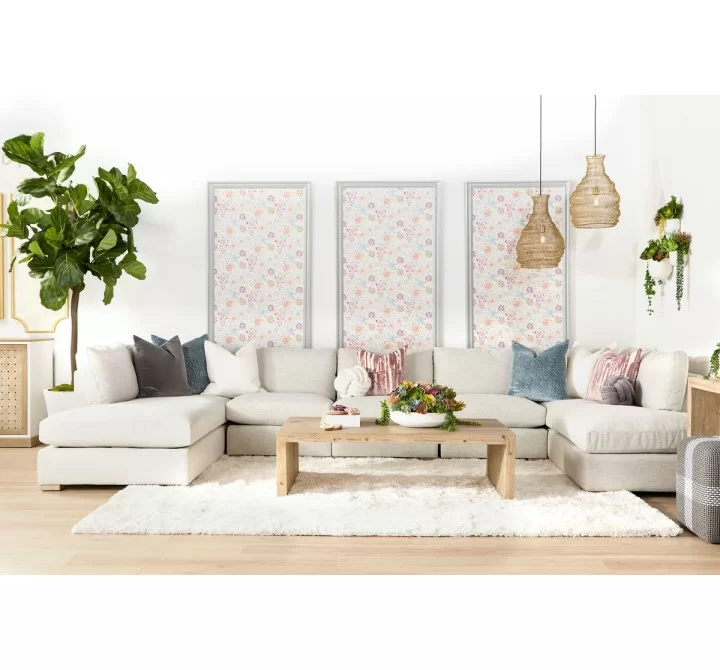 Essentials For Living Cross Accent Cube in Dove Flat Rope - Lifestyle