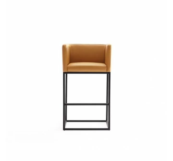 Manhattan Comfort Embassy 34 in. Metal Counter Height Bar Stool in Clay Front