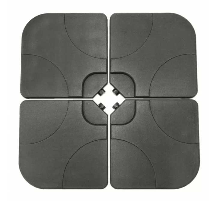 AZ Patio Heaters 4-piece Square Cantilever Unfilled Base Set - Front Angle