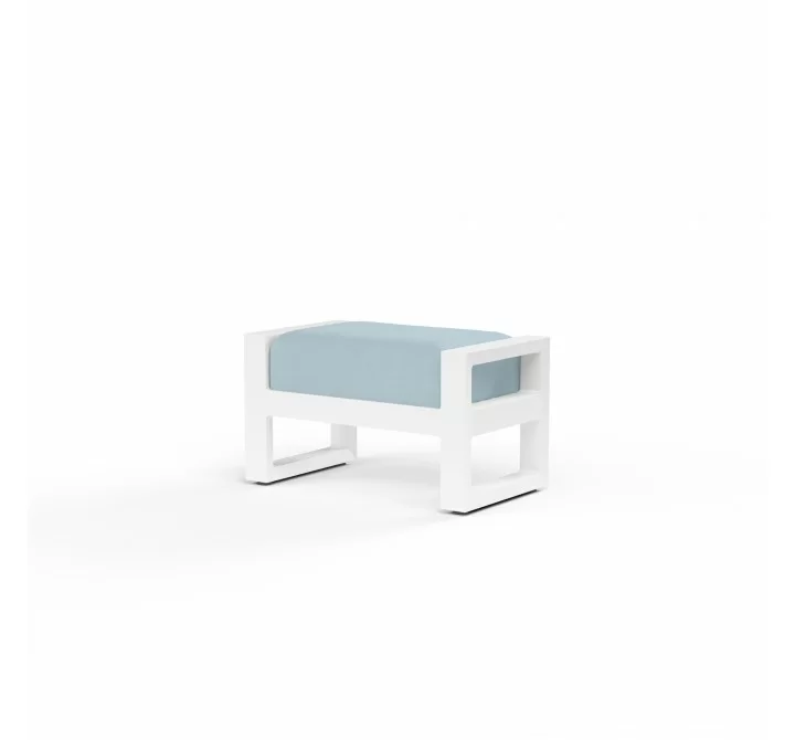 Newport Ottoman in Canvas Skyline, No Welt - Front Side Angle