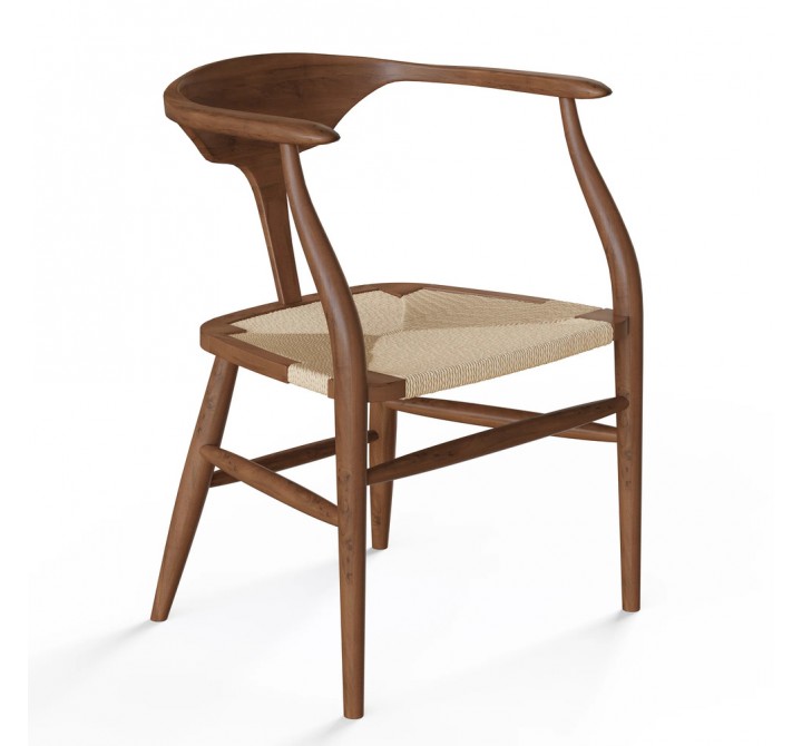 Aeon Peking Dining Chair American Ash Stained Walnut / Natural Papercord