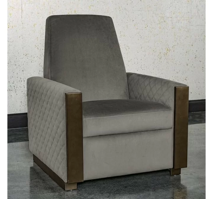 Sunpan Elvina Recliner - Antonio Charcoal - Front Side Angle