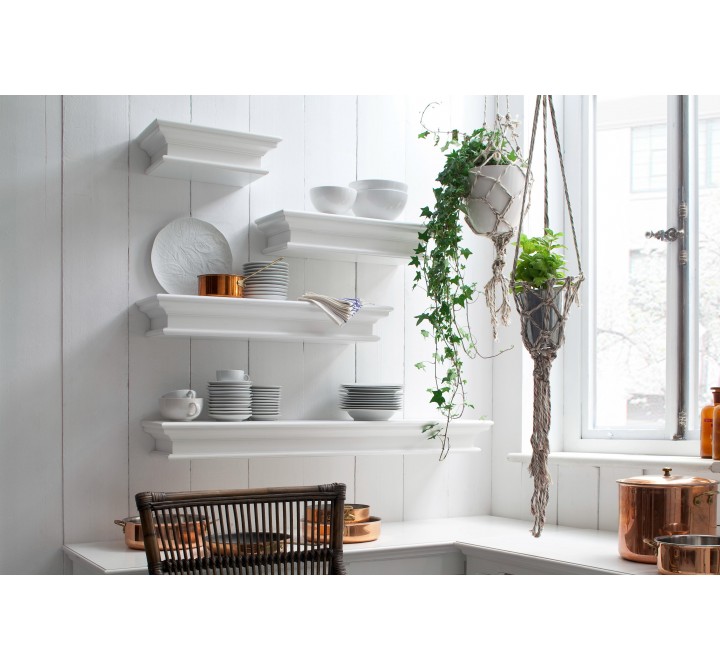 Nova Solo Halifax Floating Wall Shelf 40cm in White - Lifestyle 