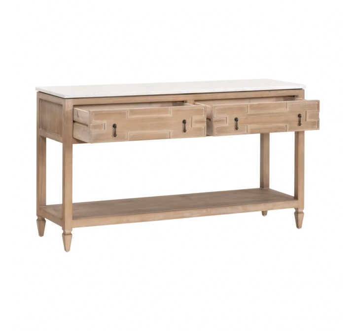 Essentials for Living Emerie 2-Drawer Entry Console - Front Side Opened Angle