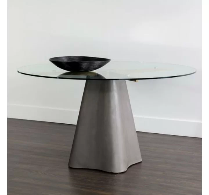 Sunpan Moda Dining Table 55'' Grey / White - Lifestyle