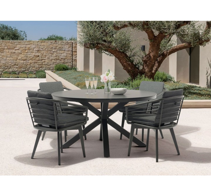Whiteline Modern Living Kassey Outdoor Dining Armchair - Lifestyle