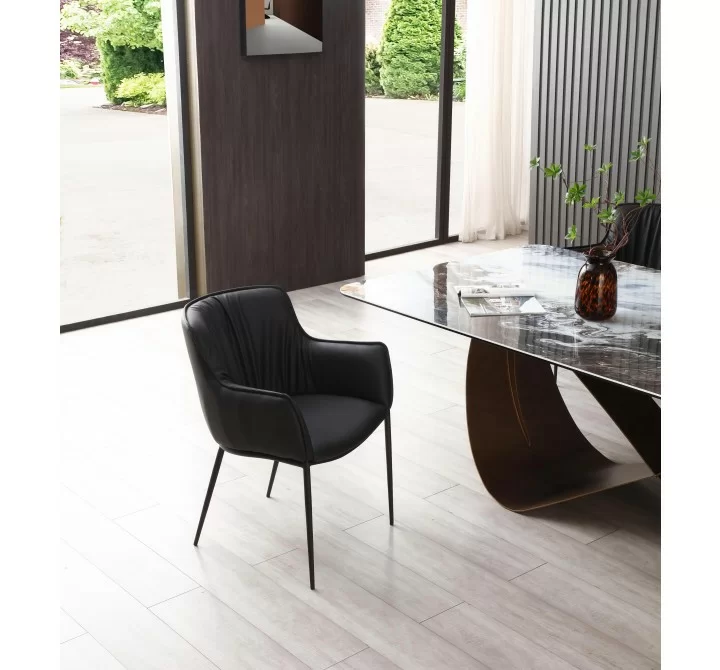 Dining Armchair in Black- Lifestyle
