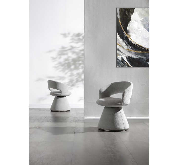 Portofino Swivel Dining Armchair in Dark Gray- Lifestyle 1