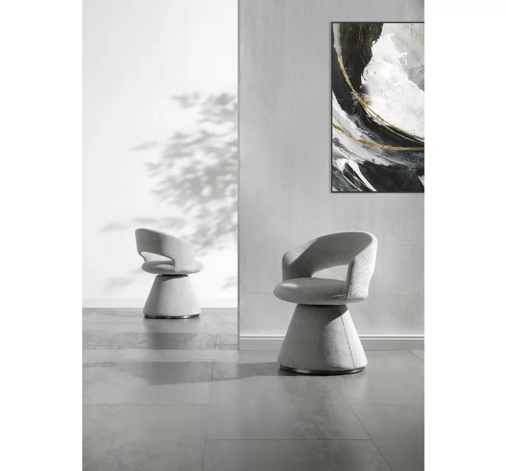 Portofino Swivel Dining Armchair in Dark Gray- Lifestyle 1