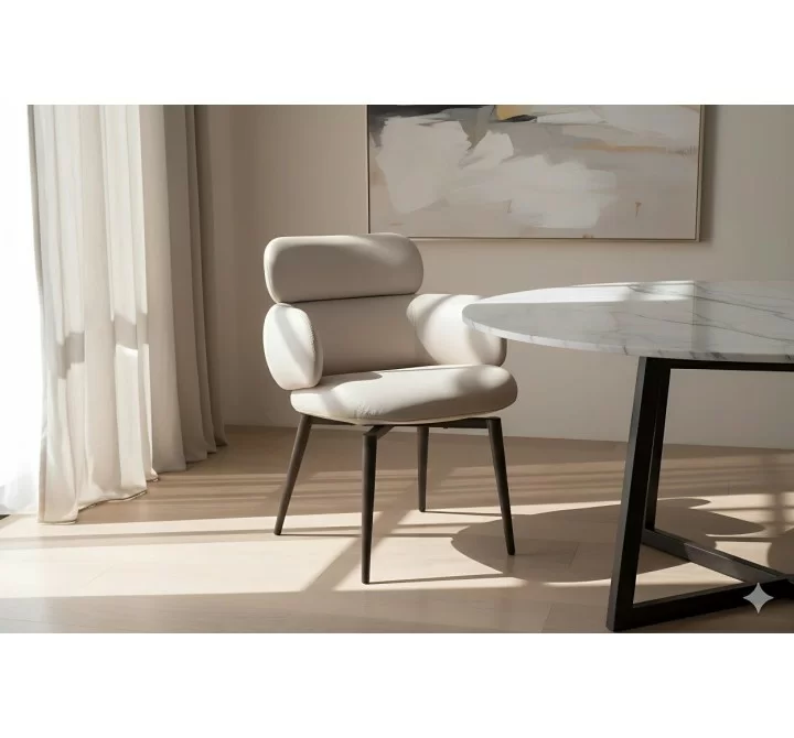 Como Swivel Dining Chair in Light Gray- Lifestyle 1