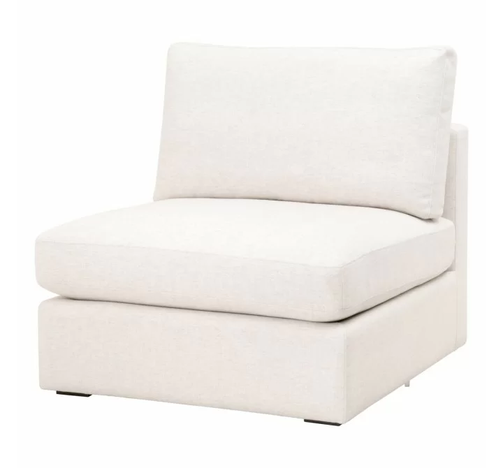 Essentials For Living Dean 92" California Casual Sofa - Performance Boucle Snow, Natural Gray Oak - Front Side Angle