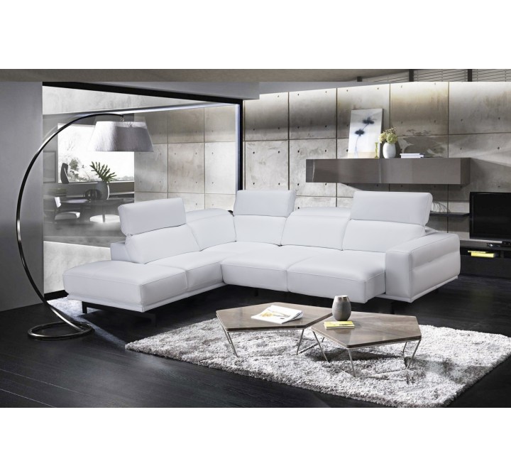 J&M Furniture Davenport Snow White Leather Sectional