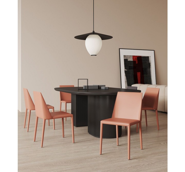 Manhattan Comfort Paris Clay Saddle Leather Dining Chair