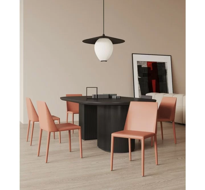 Manhattan Comfort Paris Clay Saddle Leather Dining Chair