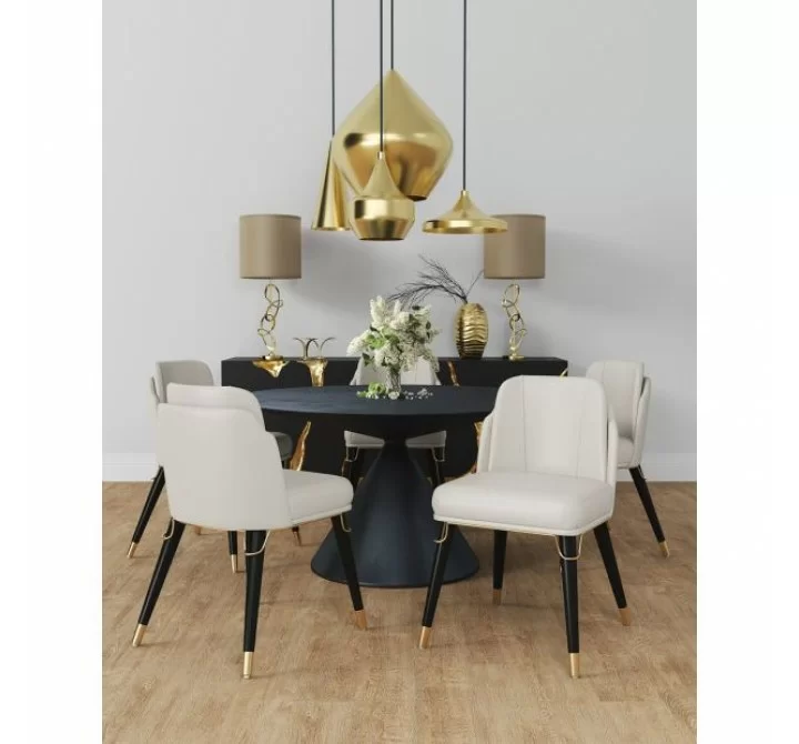 Manhattan Comfort Estelle Black Faux Leather Dining Chair