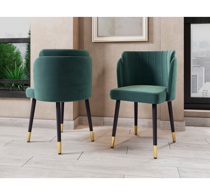 Manhattan Comfort Zephyr Velvet Dining Chair Green