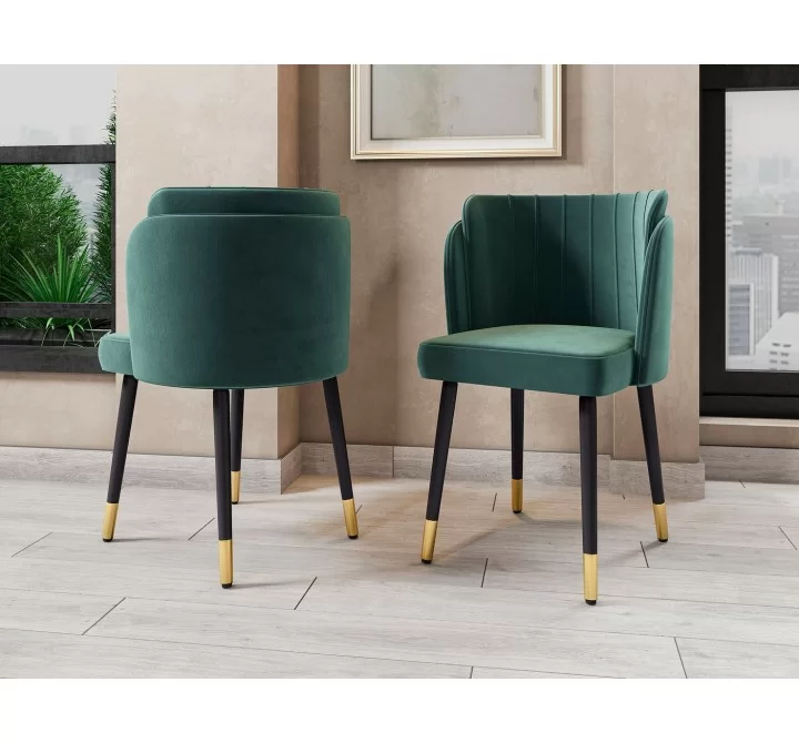 Manhattan Comfort Zephyr Velvet Dining Chair Green