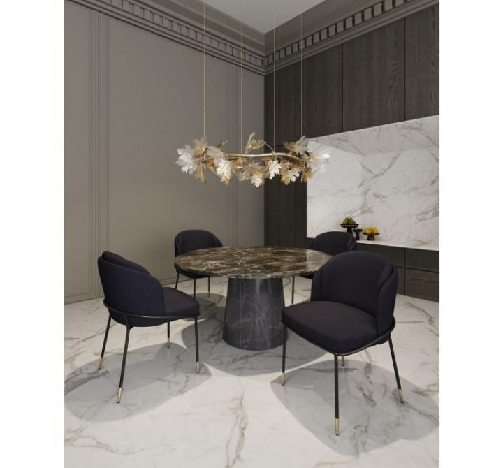 Manhattan Comfort Flor Fabric Dining Chair in Black
