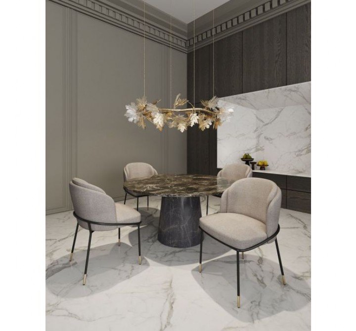 Manhattan Comfort Flor Fabric Dining Chair in Wheat