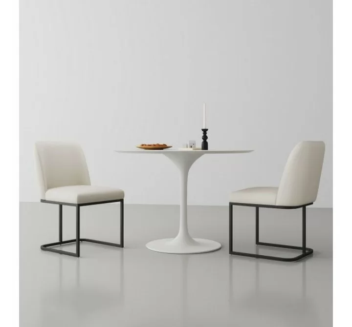 Manhattan Comfort Serena Faux Leather Dining Chair in Cream