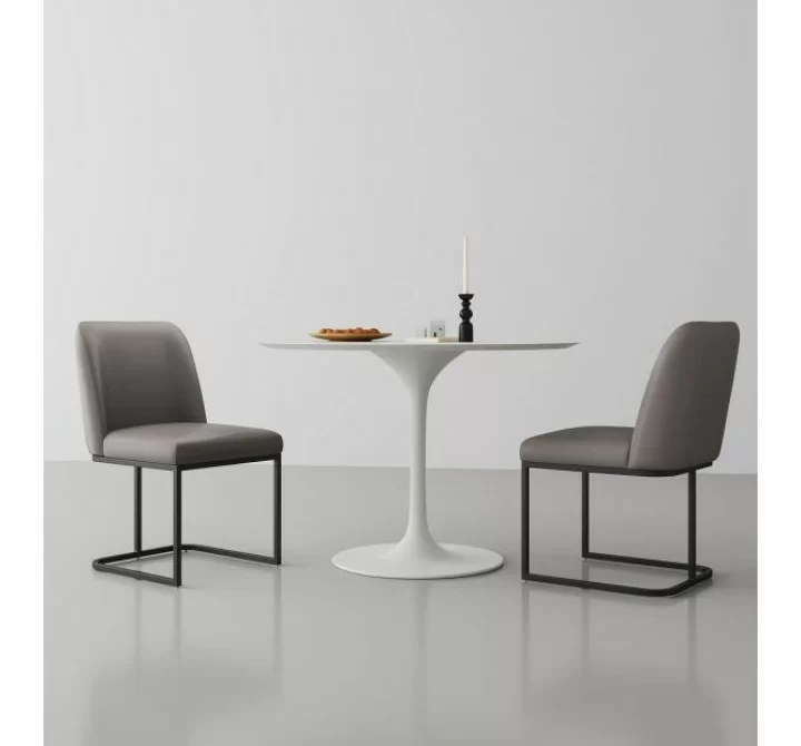 Manhattan Comfort Serena Faux Leather Dining Chair in Grey