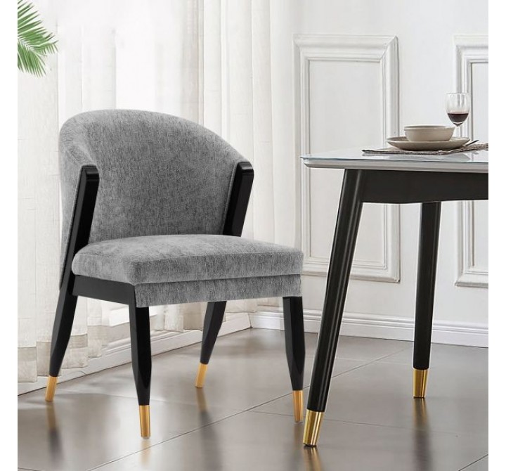  Manhattan Comfort Modern Ola Chenille Dining Chair In Grey